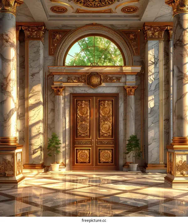 Golden Palace Entrance Illustration