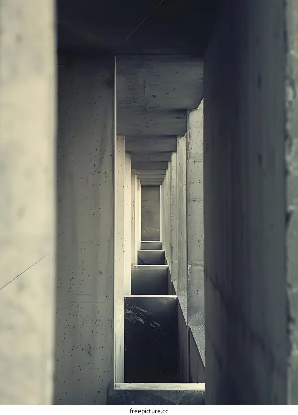 Concrete Columns and Windows in a Building