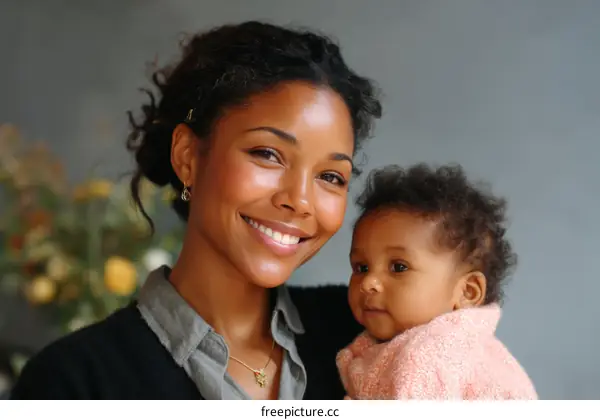 Mother and Baby Black Woman Portrait