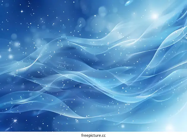 Blue Silky Waves and Glowing Stars