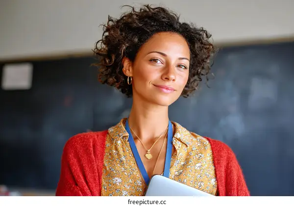 Female Teacher in Classroom Setting