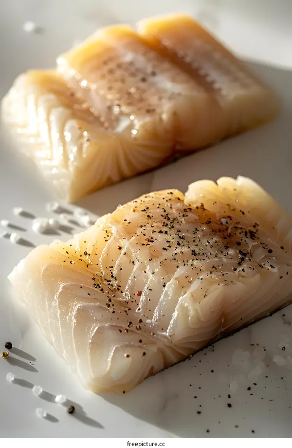 Fresh Cod Fillets Seasoned and Ready to Cook