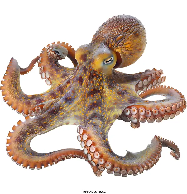 Octopus on White Background