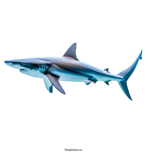 [Transparent Background PNG]Blue Shark on White Background