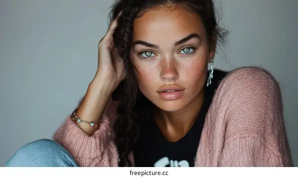 Close-up Portrait of a Young Woman
