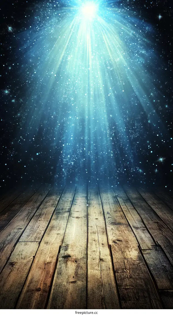 Mystic Light Beam on Wooden Floor