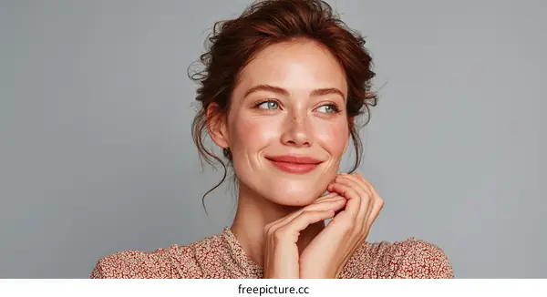 Beautiful Woman with a Thoughtful Expression