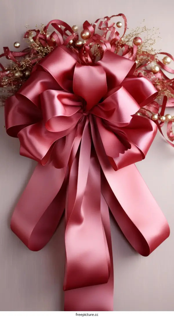 Closeup of a beautiful pink bow