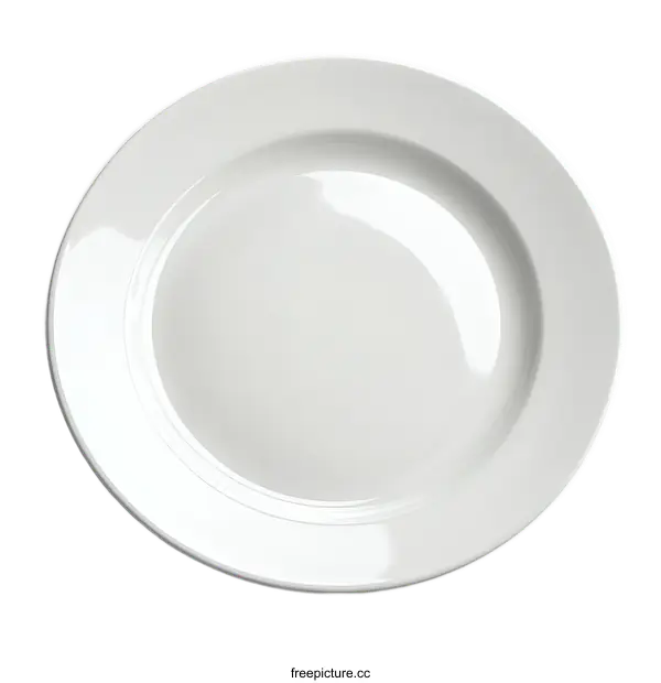 [Transparent Background PNG]Empty White Dinner Plate Closeup