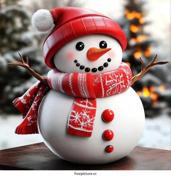 Cute Snowman Illustration for Christmas Decoration