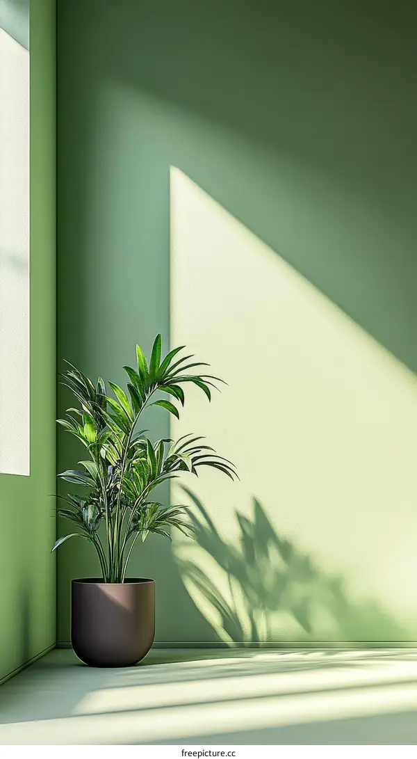 Modern Green Interior Design with Houseplant