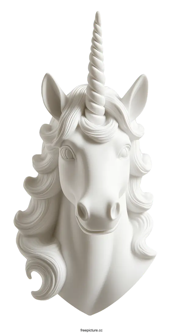 [Transparent Background PNG]White Unicorn Head Wall Decor