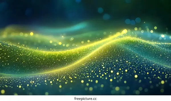 Abstract Light Waves of Green and Yellow