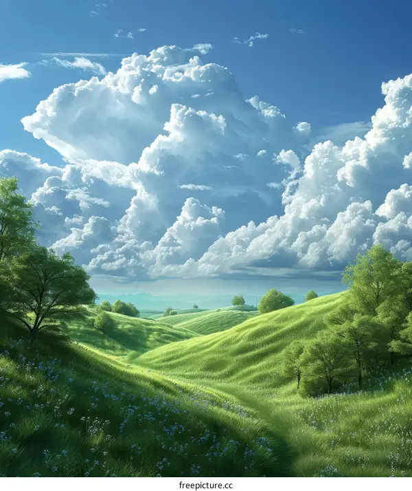 Stunning Summer Landscape Under a Cloudy Sky