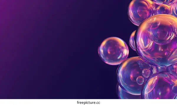 Abstract Purple Background with Bubbles