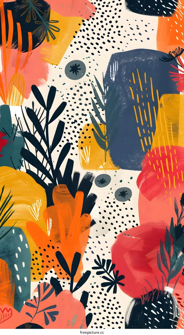 Abstract Art with Colorful Shapes and Patterns