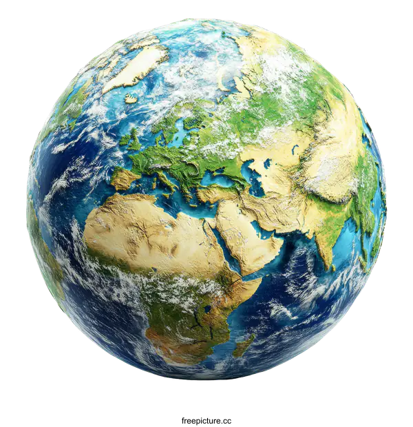 [Transparent Background PNG]Realistic 3D Earth Globe Illustrative Image