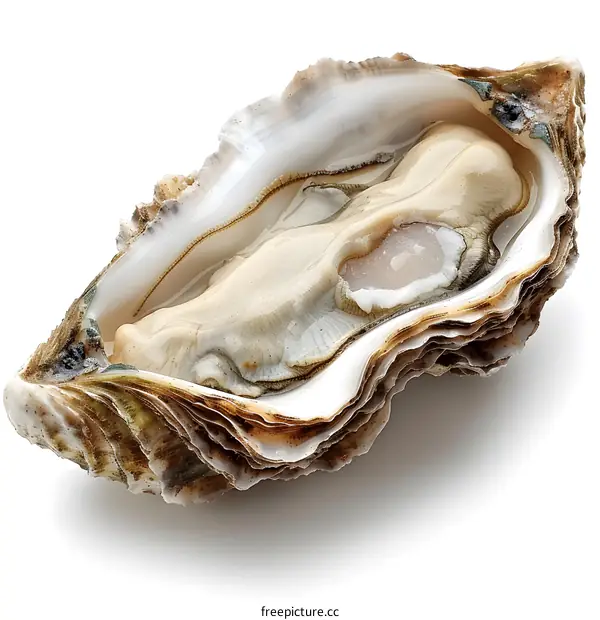 An opened oyster with a pearl inside