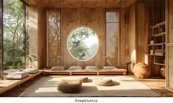 Minimalist Japanese Style Living Room Interior Design with Natural Light