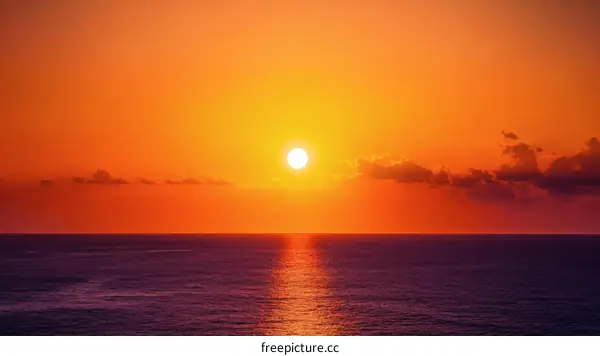 Sunset over the Ocean a Stunning View