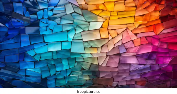 Colorful mosaic of rainbow colors