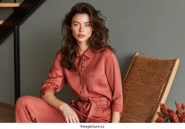 Elegant Woman in a Stylish Jumpsuit