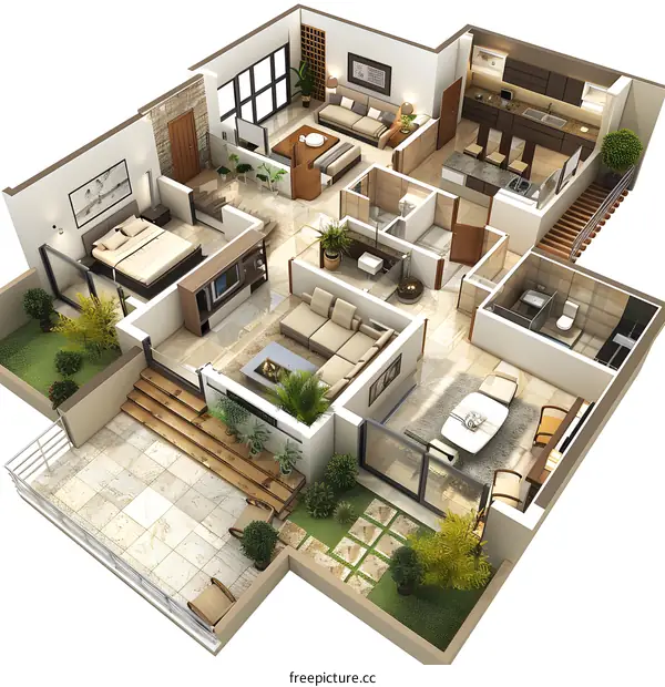 A luxurious penthouse apartment