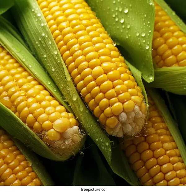 Close-Up of Fresh Yellow Corn on the Cob