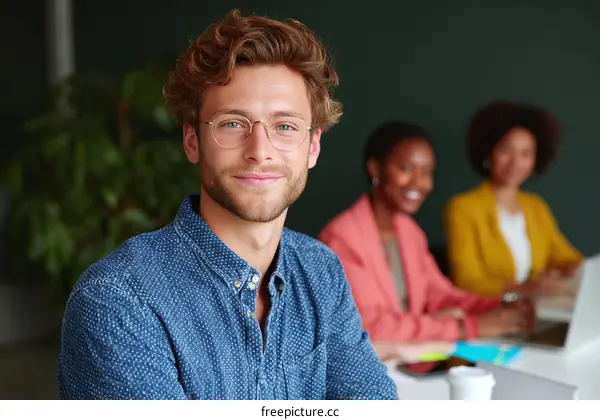 Business Team Collaboration in Modern Office