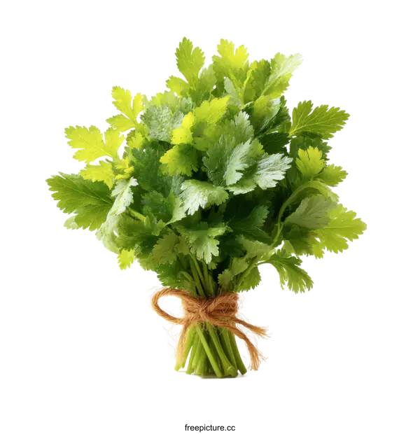 [Transparent Background PNG]Fresh Bunch of Cilantro Isolated on White Background