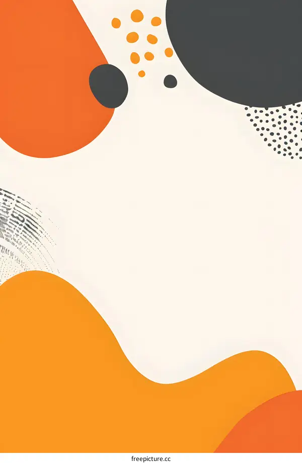 Abstract Orange and Black Shapes Background