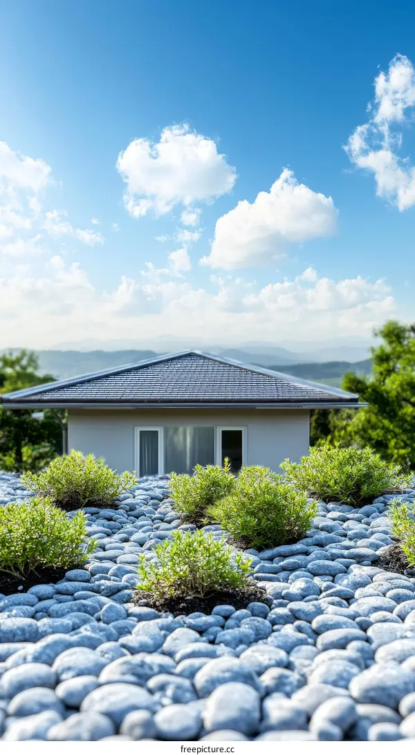 Rooftop Garden with House in Background