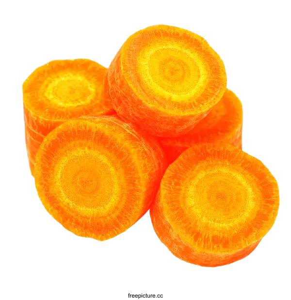 [Transparent Background PNG]Close-up of Fresh Sliced Carrots