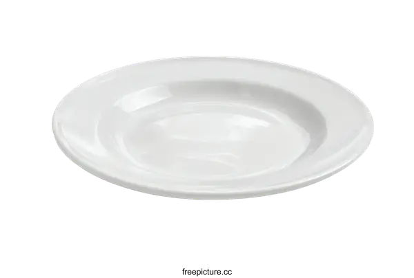 [Transparent Background PNG]Empty White Dinner Plate Close-up
