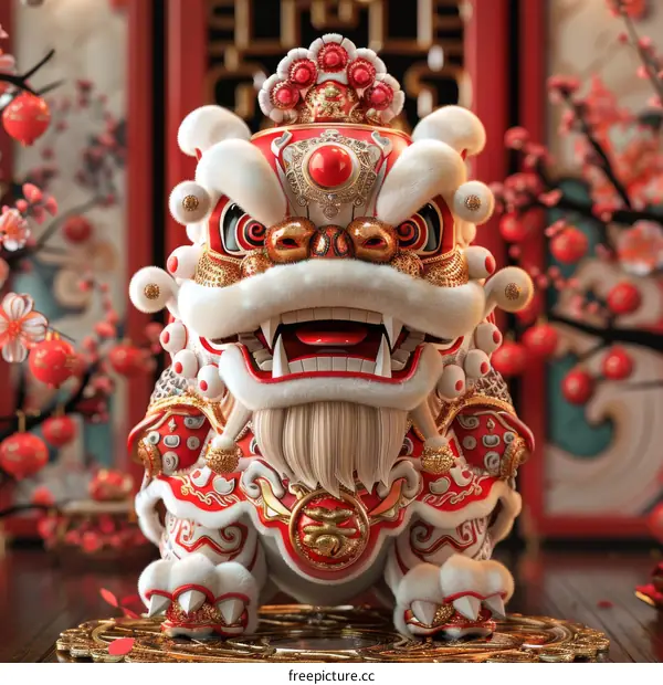 Lion dance performance, celebrating the Chinese New Year