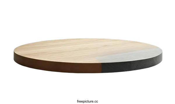 [Transparent Background PNG]Round Wooden Serving Tray with Two-Tone Finish