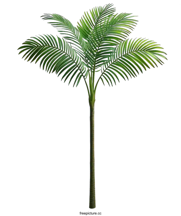 [Transparent Background PNG]Single Palm Tree On White Background