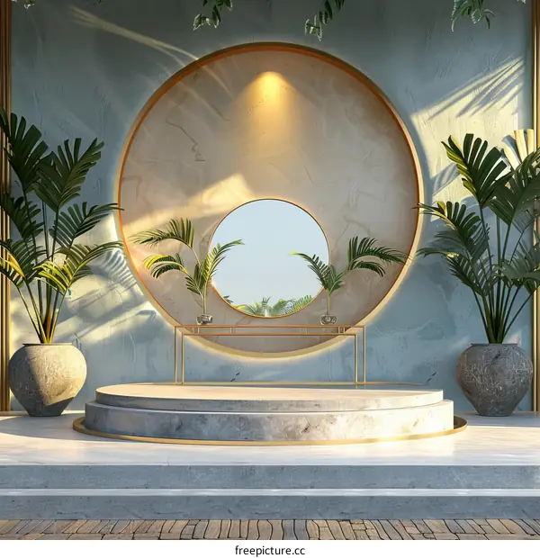 Modern Minimalist Aesthetic Empty Stage Display