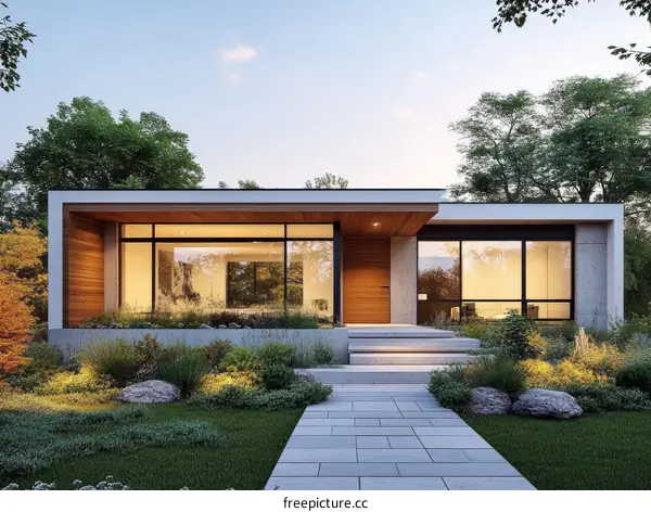 Modern House Exterior Design Illustration