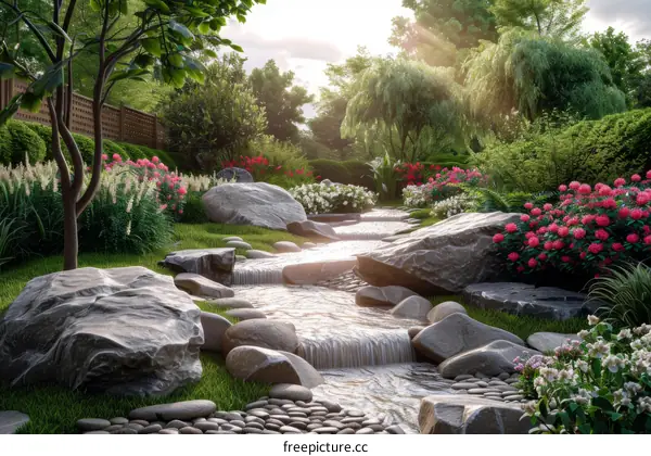 Beautiful Garden Landscape Design with Water Feature
