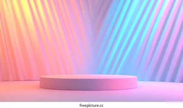 Pastel Neon Empty Stage Display Product Showcase