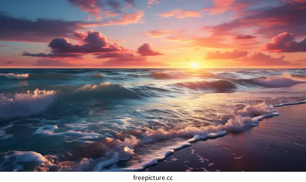 Beautiful sunset over the ocean