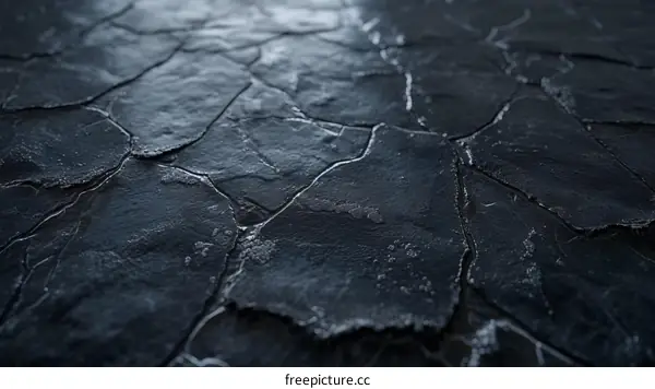 Black wet cracked ice texture