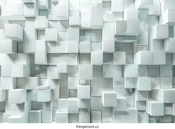 Three-dimensional white cube background