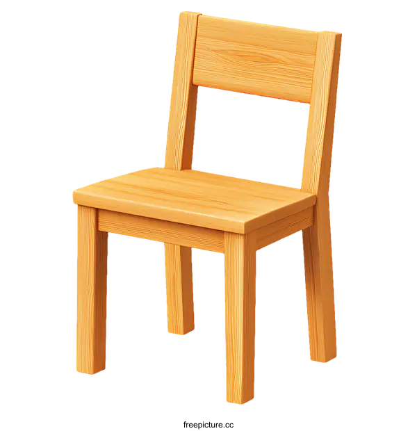 [Transparent Background PNG]Wooden Chair Illustration for Home Decoration