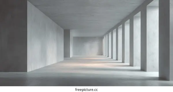 Modern Concrete Architectural Corridor