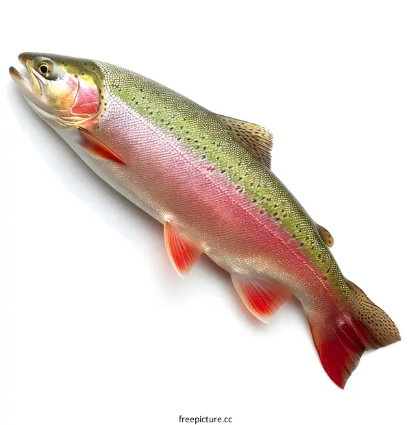 Fresh Rainbow Trout on White Background