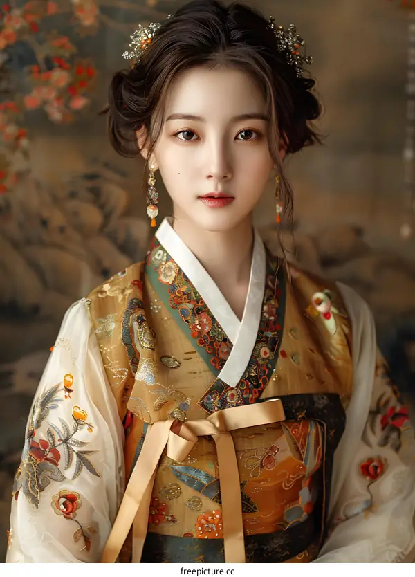 Portrait of a young woman in traditional Chinese clothing