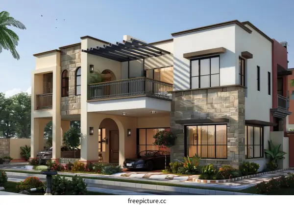 Modern Townhouses with Courtyard and Garden