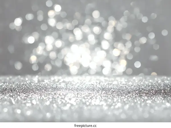 Silver Glitter Background with Bokeh